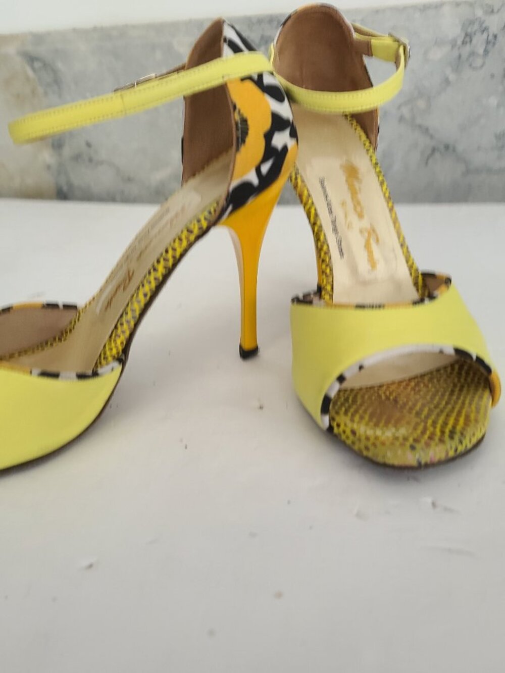 Muneca Brava Buenos Aires Tango Shoes Floral Ankle Strap Heels
